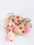 Petit Boho Raffia Bag with Heart Design – Handmade Small