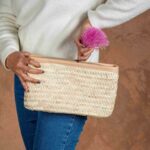 Marrakech Tassel Clutch – Handmade Palm Leaf Clutch with Zipper