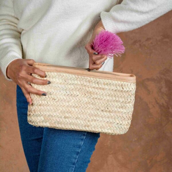 Marrakech Tassel Clutch – Handmade Palm Leaf Clutch with Zipper