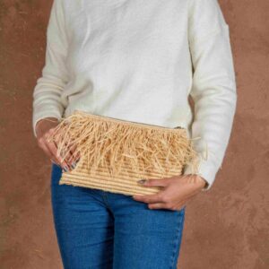 Raffia Fringe Clutch – Handmade Bohemian Clutch Bag