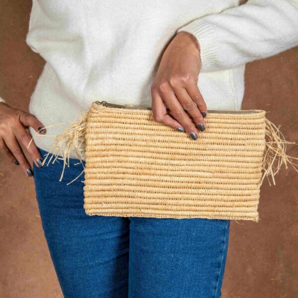 Raffia Fringe Clutch – Handmade Bohemian Clutch Bag
