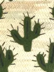 Medium Cactus Raffia Shopper – Handwoven Straw Bag with Cactus