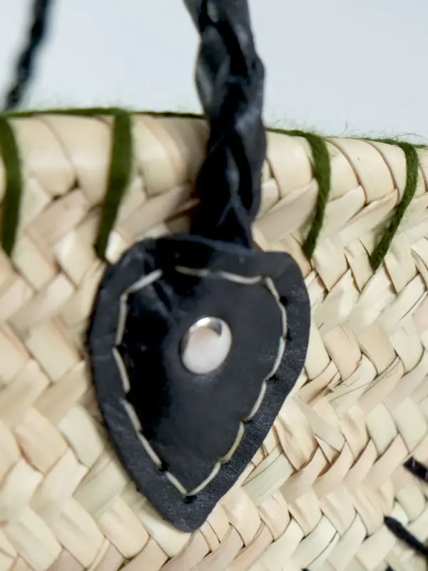 Medium Cactus Raffia Shopper – Handwoven Straw Bag with Cactus