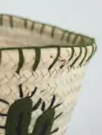 Medium Cactus Raffia Shopper – Handwoven Straw Bag with Cactus