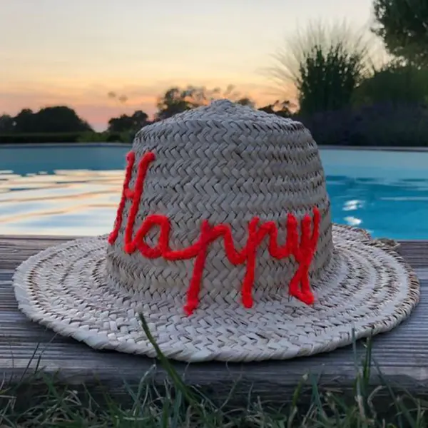Customisable Straw Hat – Handwoven Summer Hat with Personalised Text