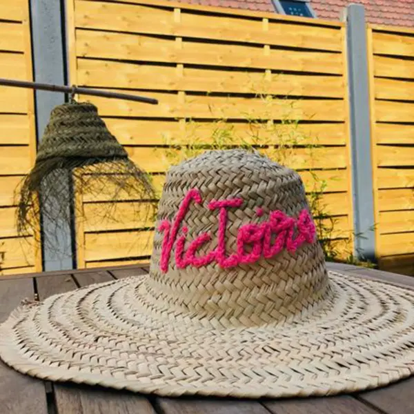 Customisable Straw Hat – Handwoven Summer Hat with Personalised Text