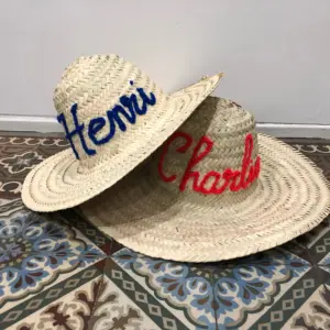 Customisable Straw Hat – Handwoven Summer Hat with Personalised Text