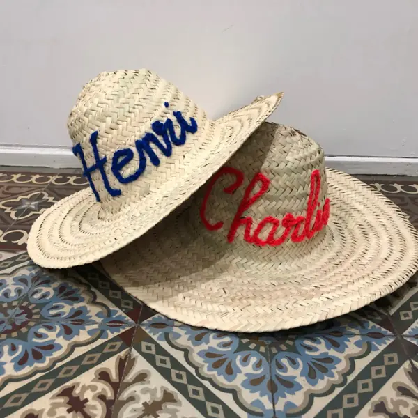 Customisable Straw Hat – Handwoven Summer Hat with Personalised Text