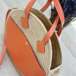 St Tropez Luxe Leather & Raffia Round Basket Bag – Crossbody