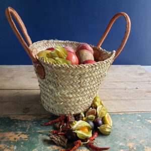 Wee Little Tote Market Basket – Mini Handwoven Palm Leaf Basket for Gifts or Market Finds