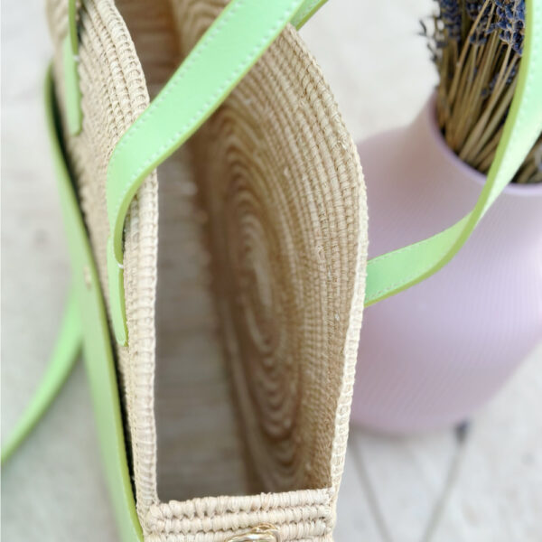 St Tropez Luxe Leather & Raffia Round Basket Bag – Crossbody