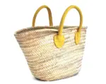 Mini French Market Tote – Handmade Straw Bag with Alligator