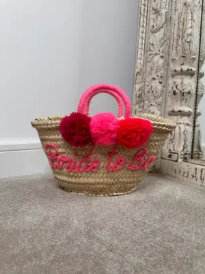 Mini Personalised Straw Bag – Handwoven Moroccan Basket from Palm Leaf
