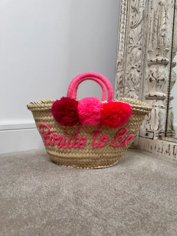 Mini Personalised Straw Bag – Handwoven Moroccan Basket from Palm Leaf