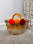 Mini Personalised Straw Bag – Handwoven Moroccan Basket from Palm Leaf
