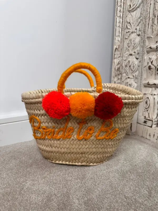 Mini Personalised Straw Bag – Handwoven Moroccan Basket from Palm Leaf