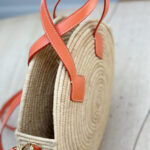 St Tropez Luxe Leather & Raffia Round Basket Bag – Crossbody