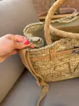 Real Suede Straw Personalised Bag – Handwoven Moroccan Basket with Suede Detail