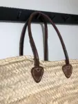 French Market Basket with Deluxe Leather Handle – 3 Colors –