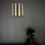 Black & Natural Striped Wicker Wall Sconce – Handmade Moroccan Wall Light