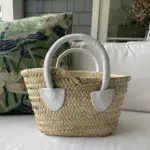 Mini French Market Tote – Handmade Straw Bag with Alligator