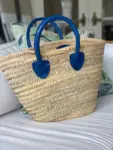 Mini French Market Tote – Handmade Straw Bag with Alligator