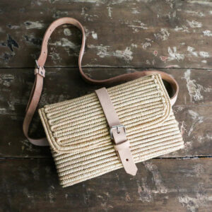 Woven Belt Bag – Handmade Moroccan Fanny Pack & Crossbody Purse with Leather Strap