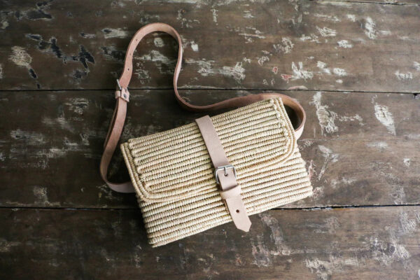 Woven Belt Bag – Handmade Moroccan Fanny Pack & Crossbody Purse with Leather Strap