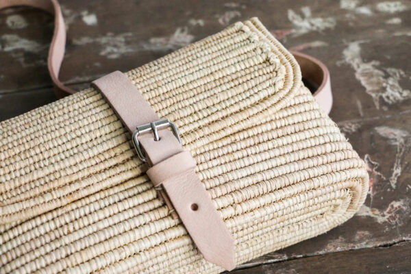 Woven Belt Bag – Handmade Moroccan Fanny Pack & Crossbody Purse with Leather Strap