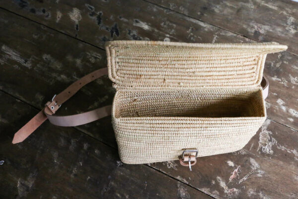 Woven Belt Bag – Handmade Moroccan Fanny Pack & Crossbody Purse with Leather Strap