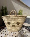 Moroccan Heart-Shaped Beach Basket – Handwoven Palm Leaf Tot
