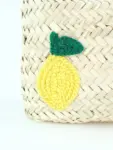 Lemons Clutch in Black – Handwoven Raffia Clutch with Lemon