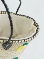 Midi Lemon Zest Raffia Shopper – Handwoven Straw Tote