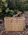Sophie Tapered Stacking Reed Basket – Short Leather Handles