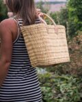Sophie Tapered Stacking Reed Basket – Short Leather Handles