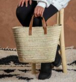 Marrakech Basket – Medium Handwoven Palm Leaf Basket