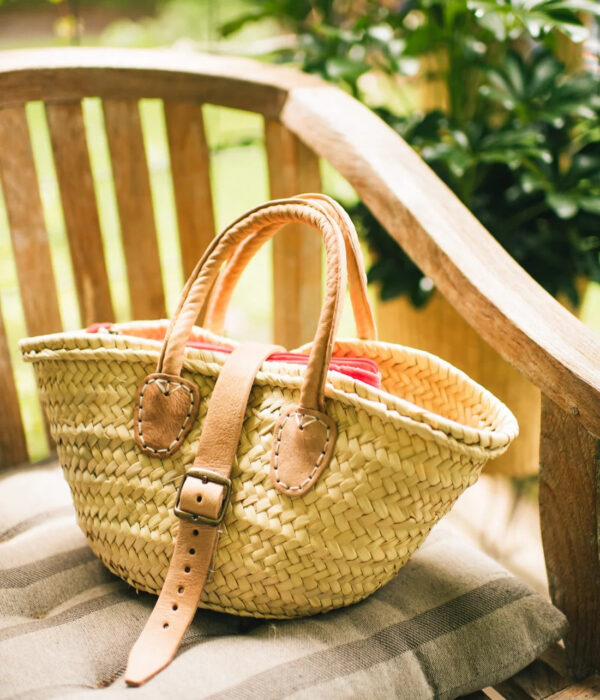 Crossbody Tiny Purse Market Basket with Buckle – Mini Handwoven Bag with Dual Carry Options