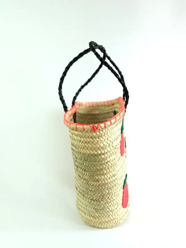 Midi Oranges Raffia Shopper – Handwoven Summer Straw Bag Wit