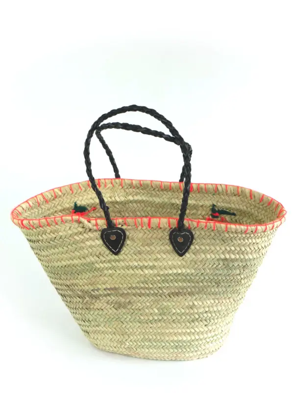 Midi Oranges Raffia Shopper – Handwoven Summer Straw Bag Wit