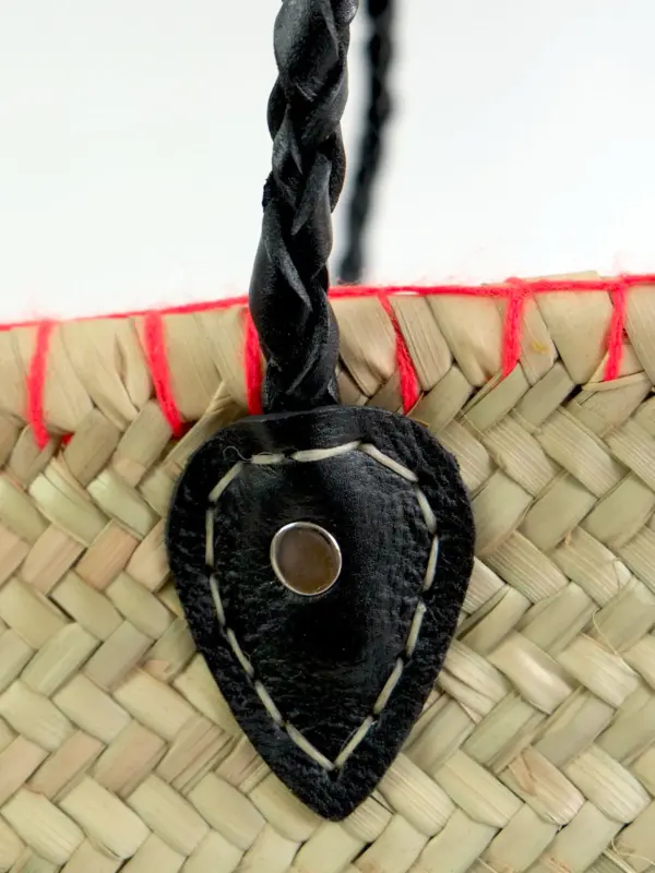 Midi Oranges Raffia Shopper – Handwoven Summer Straw Bag Wit