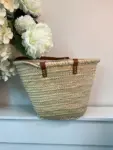 Pink Sequin Star Basket – Handcrafted Palm Leaf Bag