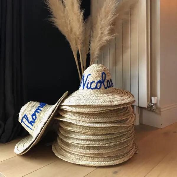 Customisable Straw Hat – Handwoven Summer Hat with Personalised Text