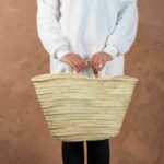 Shopping Straw Basket – Handmade Moroccan Palm Leaf Basket