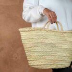 Shopping Straw Basket – Handmade Moroccan Palm Leaf Basket