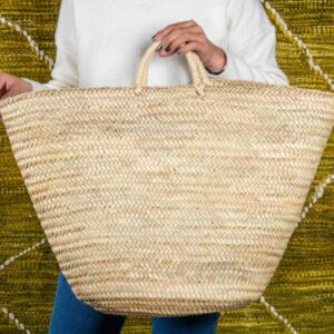 Shopping Straw Basket – Extra Large Moroccan Palm Leaf Basket