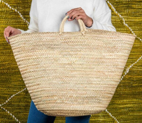 Shopping Straw Basket – Extra Large Moroccan Palm Leaf Basket
