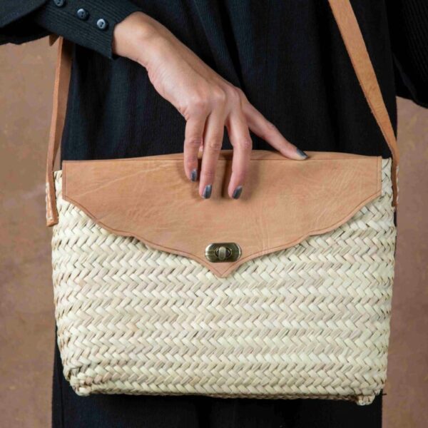 Marrakech Shoulder Strap Bag – Handmade Moroccan Palm Leaf Bag