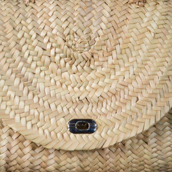 Merzouga Straw Bag – Handmade Black Palm Leaf Bag with Leather