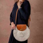 Marrakech Round Palm Leaf Bag with Cover – Handmade Moroccan