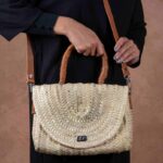 Merzouga Straw Bag – Handmade Palm Leaf Bag with Camel Leather